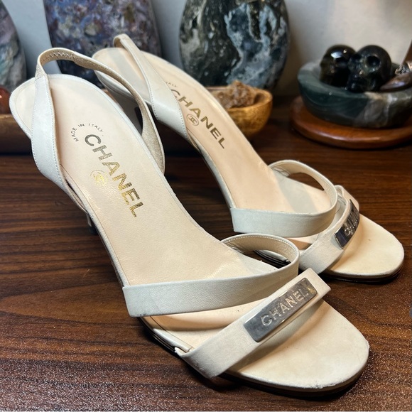 CHANEL Shoes - Vintage Chanel Leather Slingback Heels